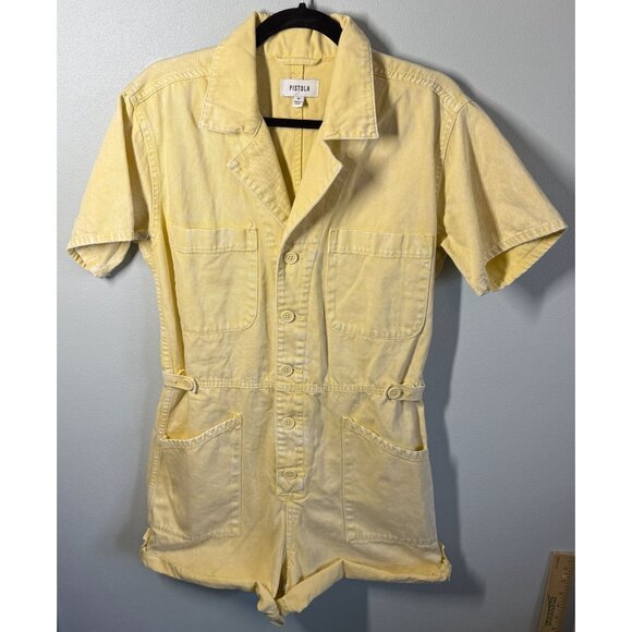 Pistola Yellow Short Sleeve Jumpsuit - Picture 2 of 15
